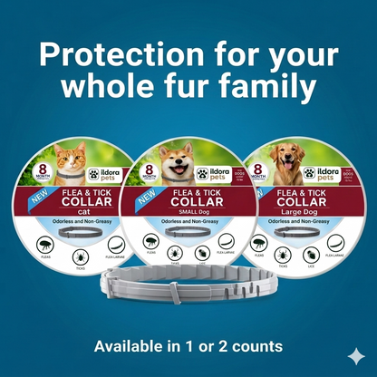 Flea & Tick Protection Collar for Dogs & Cats – 8 Month Protection